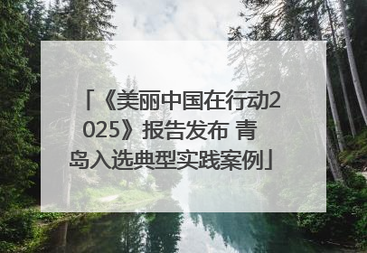 《美丽中国在行动2025》报告发布 青岛入选典型实践案例