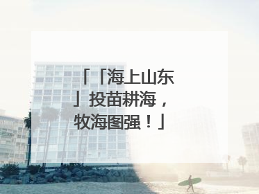 「海上山东」投苗耕海，牧海图强！