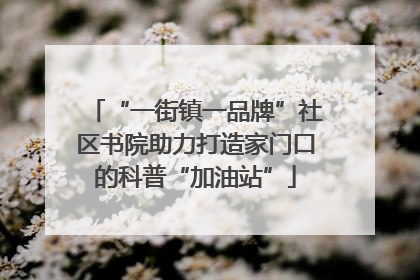 “一街镇一品牌”社区书院助力打造家门口的科普“加油站”