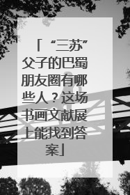 “三苏”父子的巴蜀朋友圈有哪些人？这场书画文献展上能找到答案