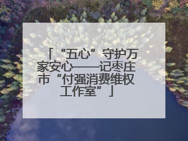 “五心”守护万家安心——记枣庄市“付强消费维权工作室”