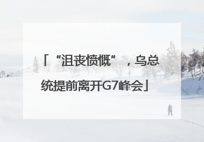 “沮丧愤慨”，乌总统提前离开G7峰会