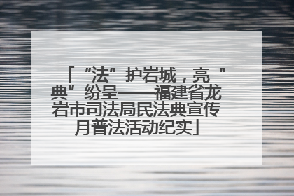 “法”护岩城，亮“典”纷呈——福建省龙岩市司法局民法典宣传月普法活动纪实