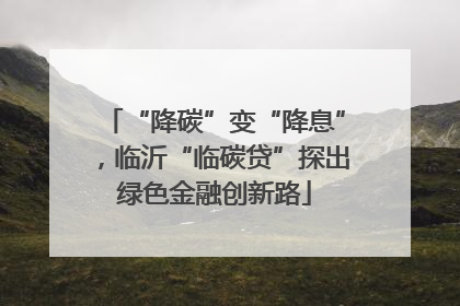 “降碳”变“降息”，临沂“临碳贷”探出绿色金融创新路