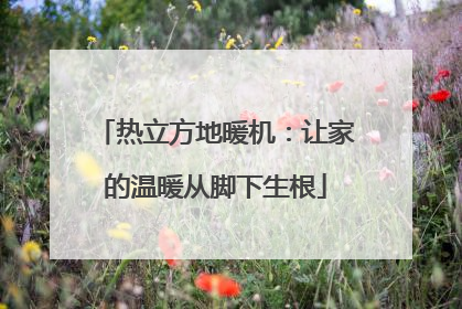 热立方地暖机：让家的温暖从脚下生根