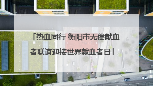热血同行 衡阳市无偿献血者联谊迎接世界献血者日