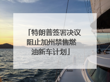 特朗普签署决议 阻止加州禁售燃油新车计划