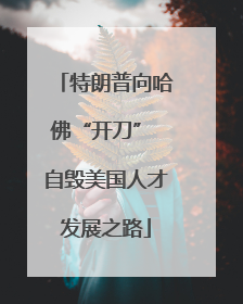 特朗普向哈佛“开刀” 自毁美国人才发展之路