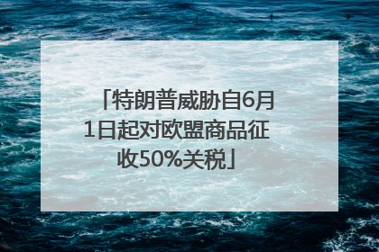 特朗普威胁自6月1日起对欧盟商品征收50%关税