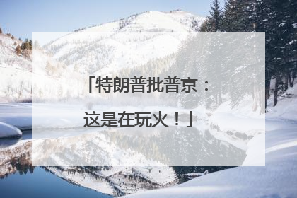特朗普批普京：这是在玩火！