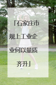 石家庄市规上工业企业何以量质齐升