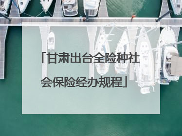 甘肃出台全险种社会保险经办规程