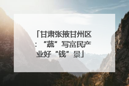 甘肃张掖甘州区：“蔬”写富民产业好“钱”景