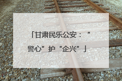 甘肃民乐公安：“警心”护“企兴”