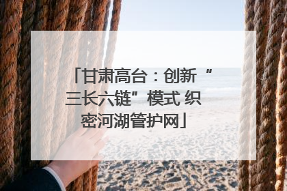 甘肃高台：创新“三长六链”模式 织密河湖管护网