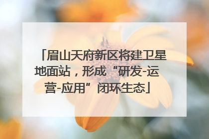 眉山天府新区将建卫星地面站，形成“研发-运营-应用”闭环生态