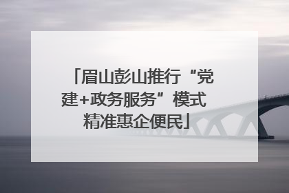 眉山彭山推行“党建+政务服务”模式 精准惠企便民
