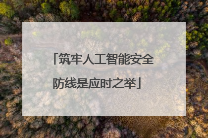 筑牢人工智能安全防线是应时之举