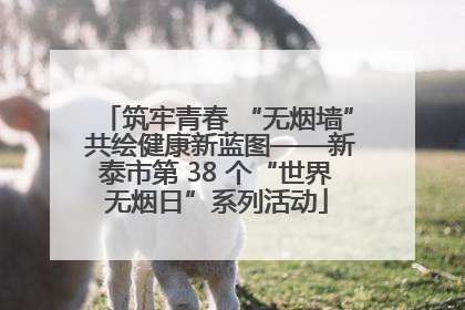 筑牢青春 “无烟墙” 共绘健康新蓝图——新泰市第 38 个“世界无烟日”系列活动