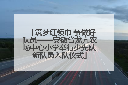 筑梦红领巾 争做好队员——安徽省龙亢农场中心小学举行少先队新队员入队仪式