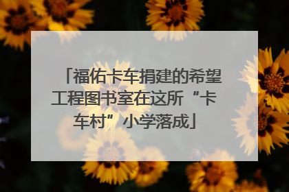 福佑卡车捐建的希望工程图书室在这所“卡车村”小学落成