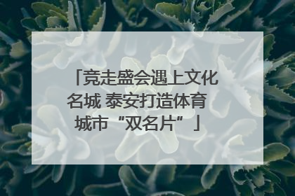 竞走盛会遇上文化名城 泰安打造体育城市“双名片”