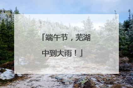 端午节，芜湖中到大雨！