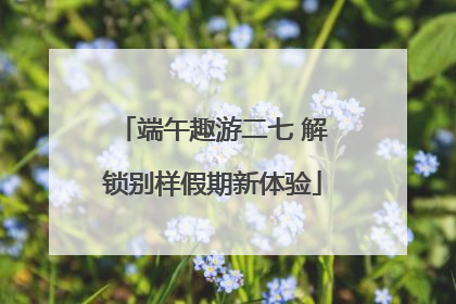 端午趣游二七 解锁别样假期新体验