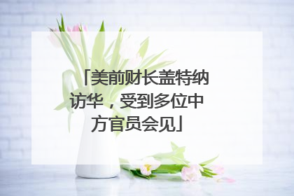 美前财长盖特纳访华，受到多位中方官员会见