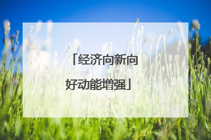 经济向新向好动能增强