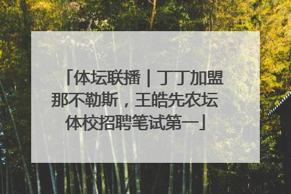 体坛联播｜丁丁加盟那不勒斯，王皓先农坛体校招聘笔试第一