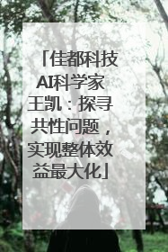 佳都科技AI科学家王凯：探寻共性问题，实现整体效益最大化