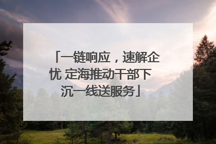 一链响应，速解企忧 定海推动干部下沉一线送服务