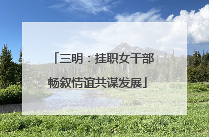 三明：挂职女干部畅叙情谊共谋发展