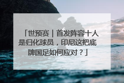 世预赛｜首发阵容十人是归化球员，印尼这把底牌国足如何应对？