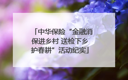 中华保险“金融消保进乡村 送检下乡护春耕”活动纪实