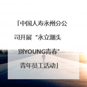 中国人寿永州分公司开展“永立潮头 别YOUNG青春”青年员工活动