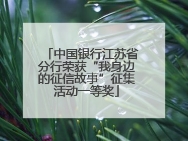 中国银行江苏省分行荣获“我身边的征信故事”征集活动一等奖