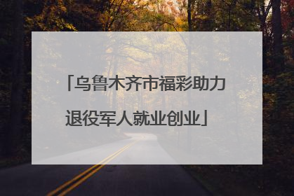 乌鲁木齐市福彩助力退役军人就业创业