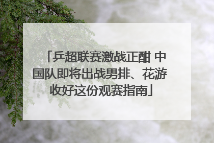 乒超联赛激战正酣 中国队即将出战男排、花游 收好这份观赛指南