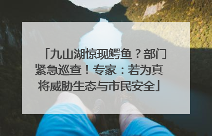 九山湖惊现鳄鱼？部门紧急巡查！专家：若为真将威胁生态与市民安全