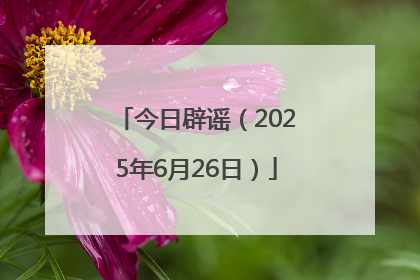 今日辟谣（2025年6月26日）