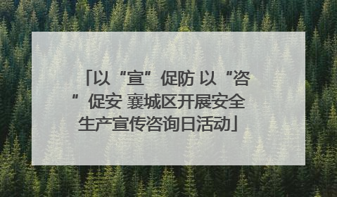 以“宣”促防 以“咨”促安 襄城区开展安全生产宣传咨询日活动