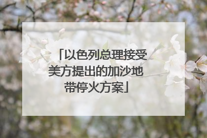 以色列总理接受美方提出的加沙地带停火方案