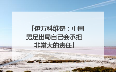 伊万科维奇：中国男足出局自己会承担非常大的责任