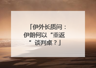 伊外长质问：伊朗何以“重返”谈判桌？