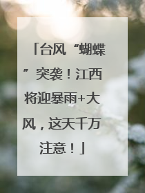 台风“蝴蝶”突袭！江西将迎暴雨+大风，这天千万注意！