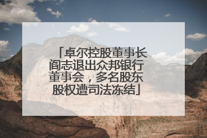 卓尔控股董事长阎志退出众邦银行董事会，多名股东股权遭司法冻结