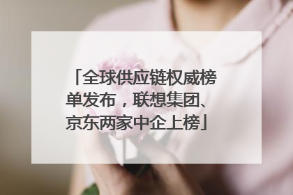 全球供应链权威榜单发布，联想集团、京东两家中企上榜