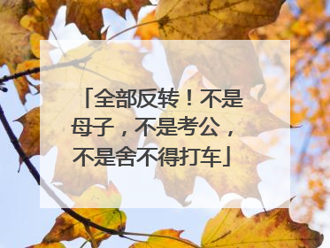 全部反转！不是母子，不是考公，不是舍不得打车